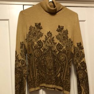 Silk Print Turtleneck